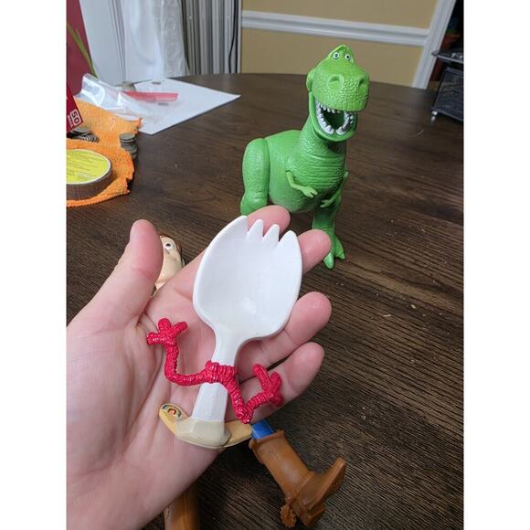 Toy Story Action Figures Lot of 3 Woody, Rex & Spone Forky Disney Pixar VIDEO - Picture 9 of 16